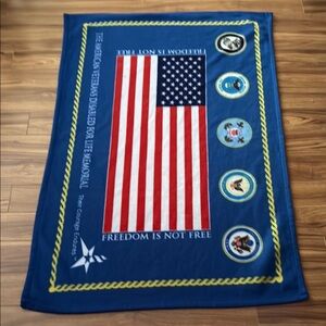 Vintage Patriotic American Flag Veterans Disabled for Life Throw Blanket
